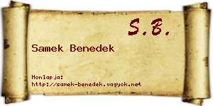Samek Benedek névjegykártya