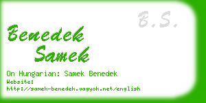 benedek samek business card